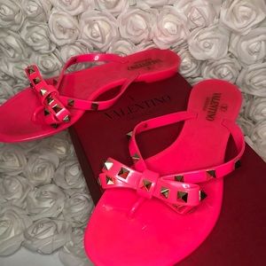 Valentino Jelly Rockstud flip flops
